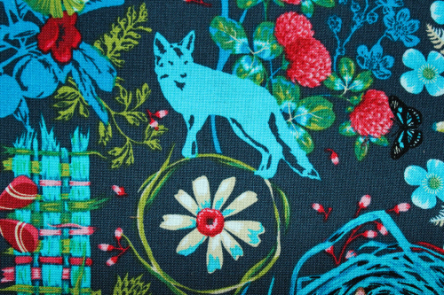 Designer- Baumwollstoff Prairie Navy (10 cm)